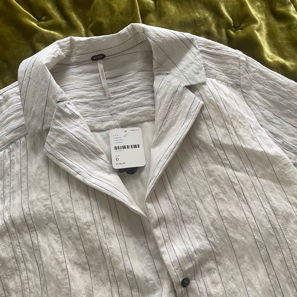 Linen pinstripe Free People blazer
